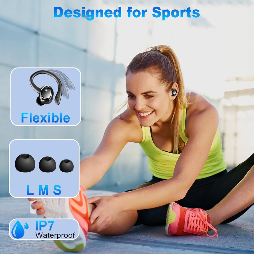Bluetooth 5.4 Kopfhörer Sport, 2026 Neu In Ear Kopfhörer Kabellos Bluetoothmit 4 ENC Mic/6D Stereo,