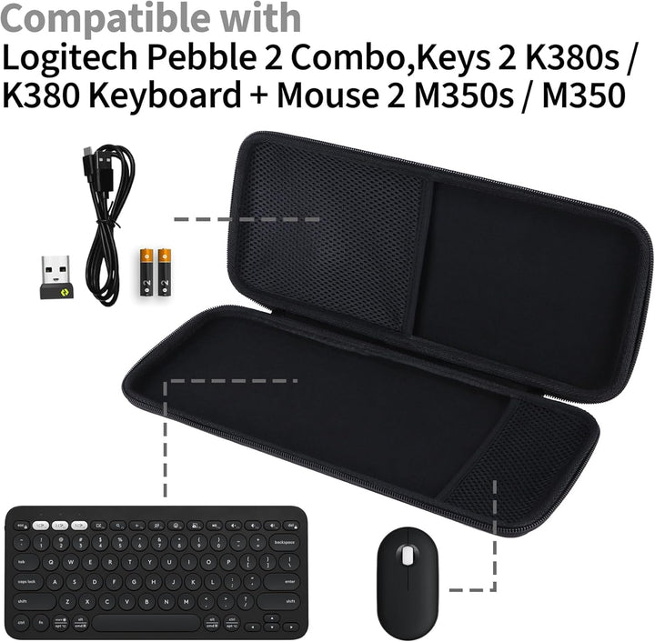 Hart Schutzhülle kompatibel mit Logitech Pebble 2 Combo, Pebble K380 / Pebble Keys 2 K380s Tastatur