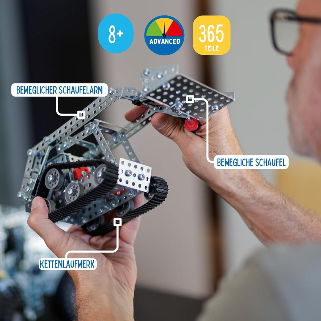 Eitech 00220 Metallbaukasten - Kompaktlader, Modellbau mit 365 Teilen, Baustellenfahrzeug Bausatz, f