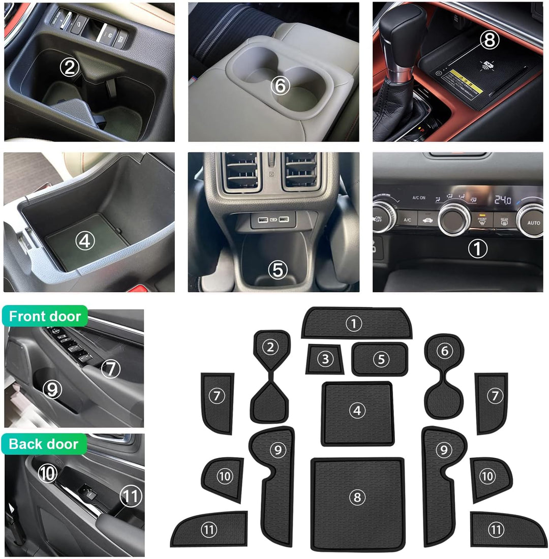 GAFAT Kompatibel mit Honda HR-V 2022 2023 Antirutschmatten, HRV 2022 Gummimatten, Mittelkonsole Getr