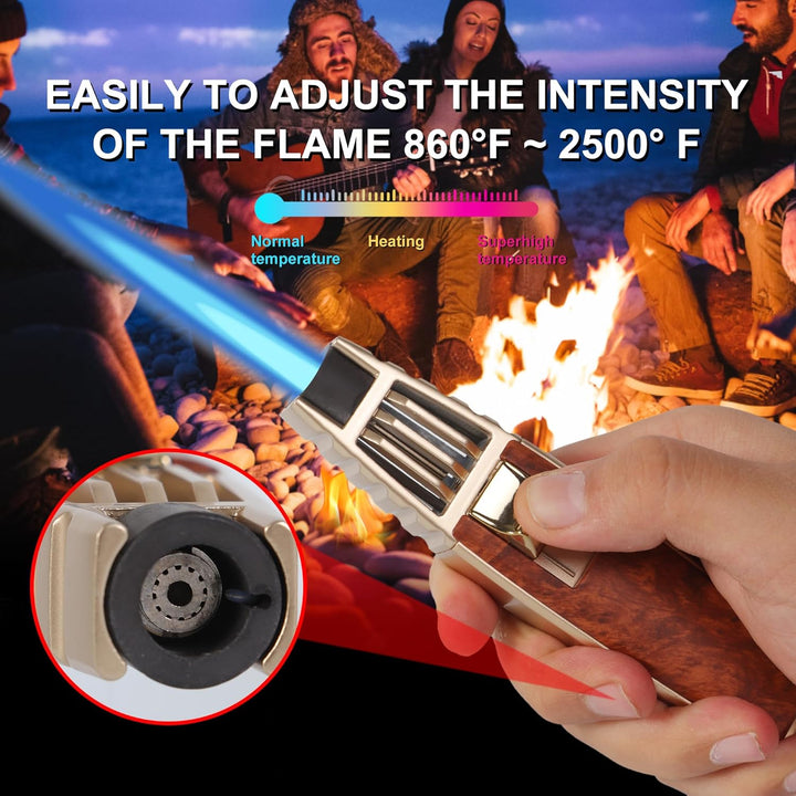 Butan Fackel Feuerzeug, Nachfüllbare Küche Kochen Fackel Windproof Fackel Schlag Fackel zum Backen C