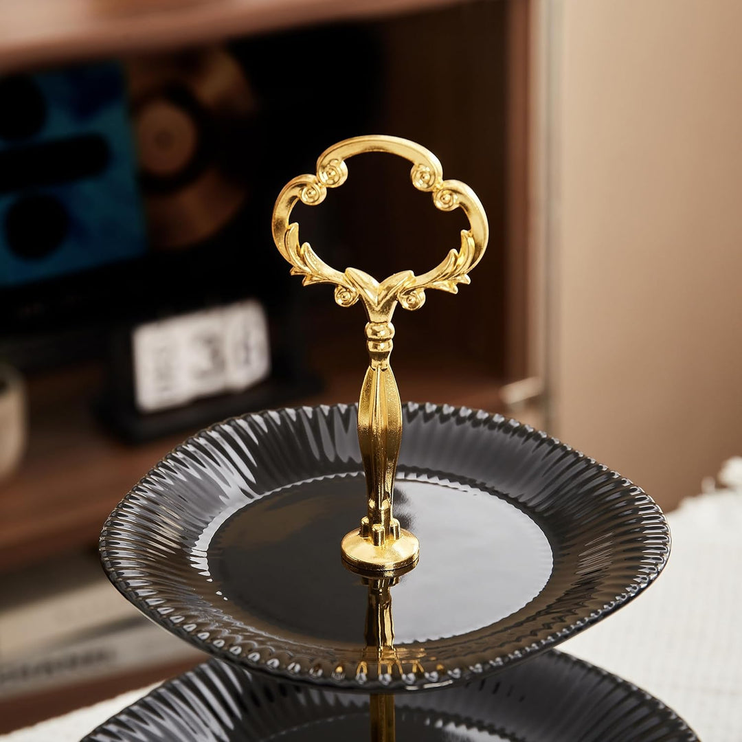 3 Schicht Keramik Tortenständer für Hochzeiten, Desserttisch Display Set für Teepartys Servierplatte