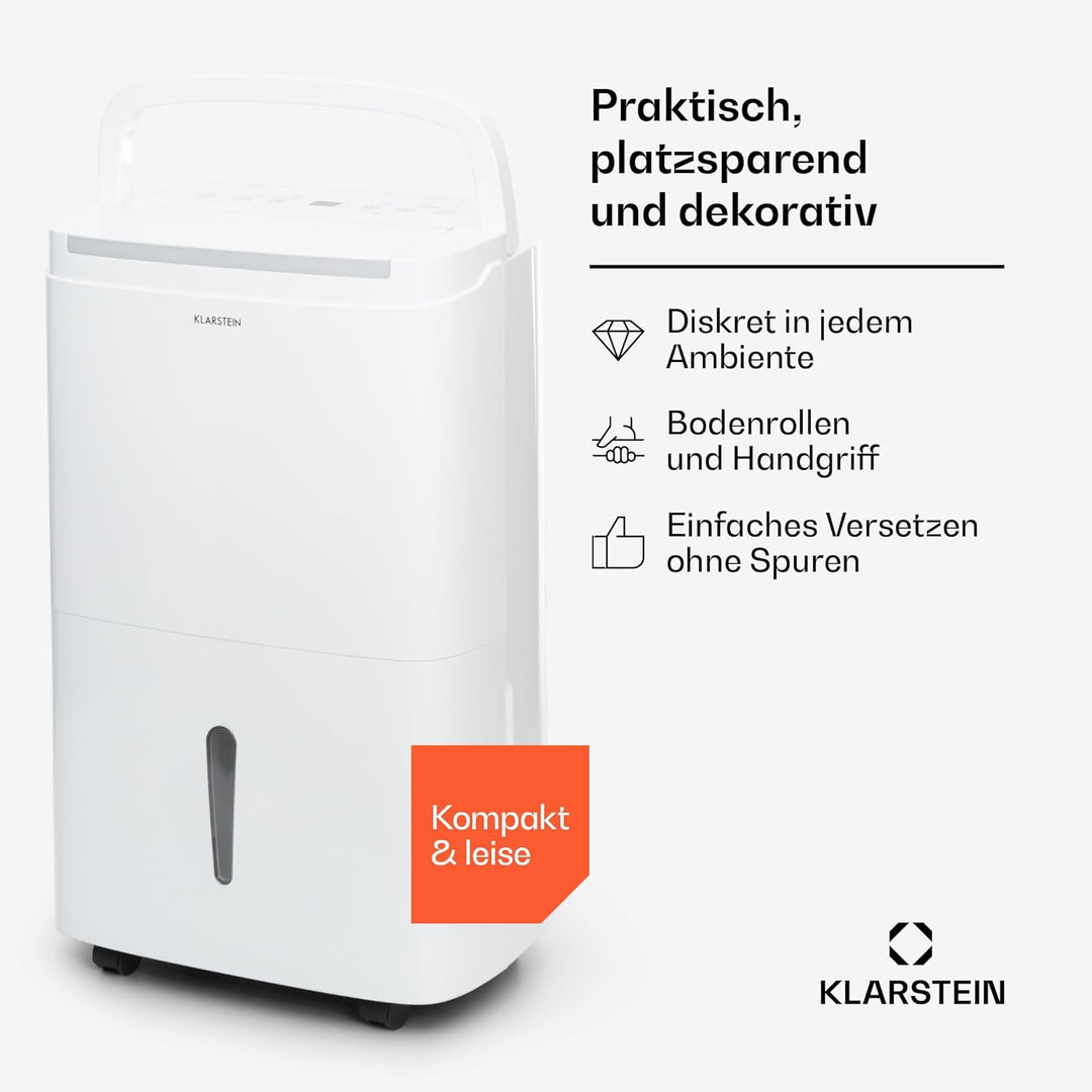 Klarstein DryFy Connect 40L Smart Luftentfeuchter, 40L/24h, WiFi App Steuerung, 7L Tank, Automatisch