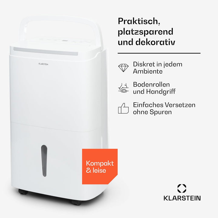 Klarstein DryFy Connect 40L Smart Luftentfeuchter, 40L/24h, WiFi App Steuerung, 7L Tank, Automatisch