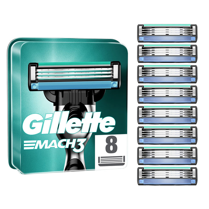 Gillette Mach3 Rasierklingen, 8 Ersatzklingen für Nassrasierer Herren mit 3-fach Klinge 8 stück (1er