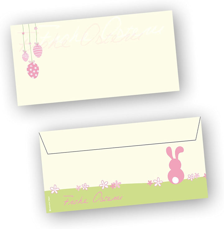 Briefumschläge Ostern rosa (500 Stück) DIN lang Umschlag mit Ostermotiv, 500