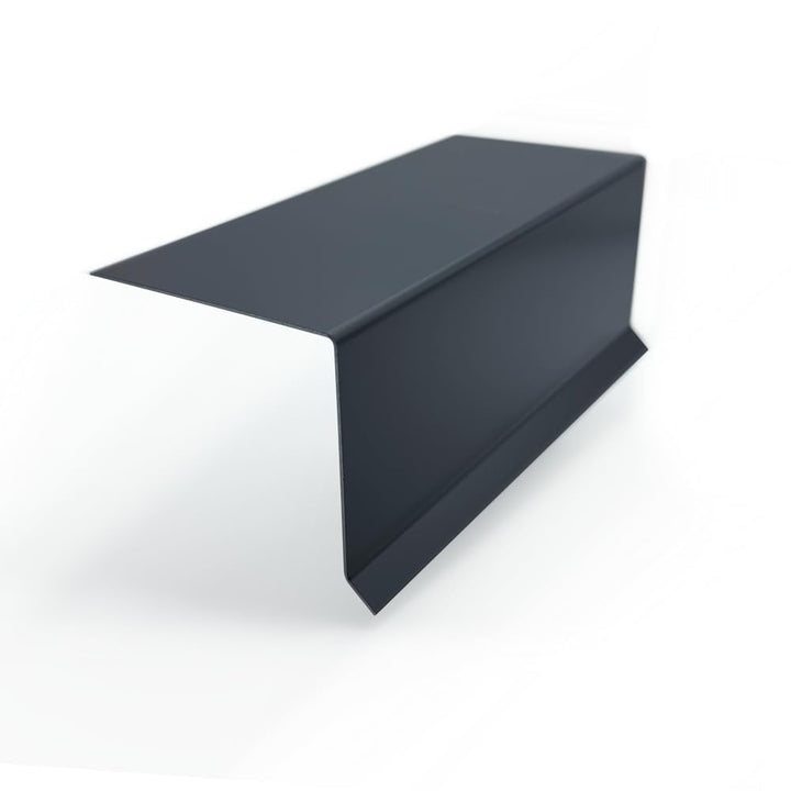 Ortgangblech Länge 200cm | Stahl verzinkt Anthrazit RAL7016 | Zuschnitt 350mm (A: 15mm + B: 215mm +