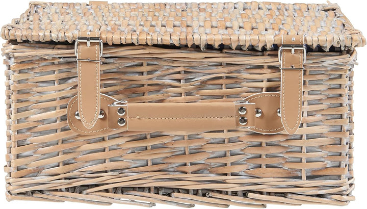 casa.pro Picknickkorb Lumparland Komplettset für 2 Personen mit Kühlfach Weidenkorb Picknickset aus