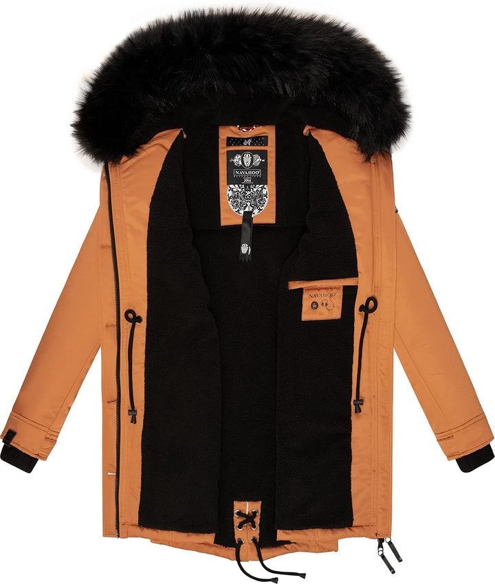 Navahoo Damen Warmer Winterparka mit Kapuze Luluna Prc XS-XXL XS Rusty Cinnamon, XS Rusty Cinnamon