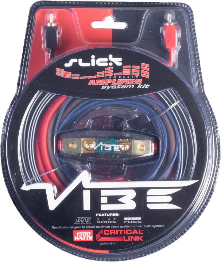 VIBE Audio Slick Verstärker-Verkabelungssatz 8 AWG, VSAWK8-V1 Einzelbett, Einzelbett