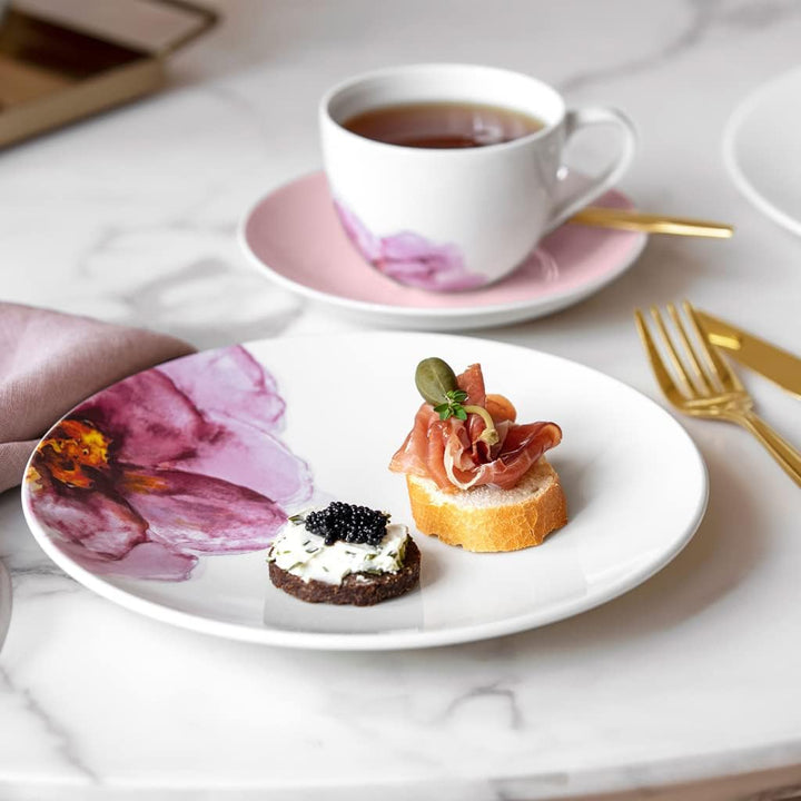 Villeroy &amp; Boch - Rose Garden Kaffeetasse, 160ml, Premium Porzellan, weiss/rosa Floral 11,5X8,5X6,5C