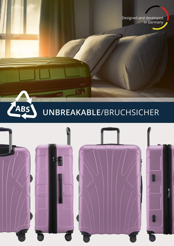 suitline - Grosser Hartschalen-Koffer Koffer Trolley Rollkoffer XL Reisekoffer, TSA, 76 cm, ca. 96-1