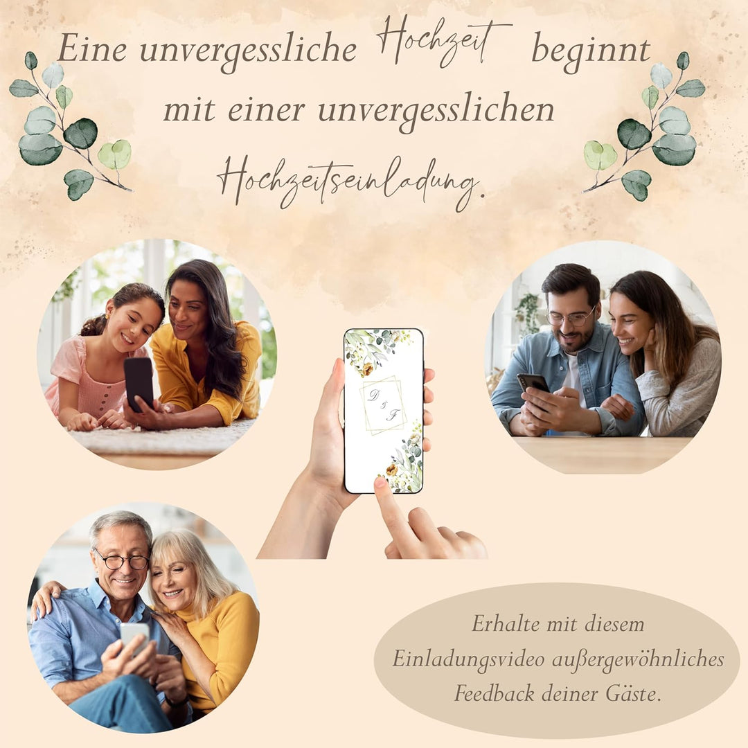Einladungsvideo Hochzeit Daisy - Hochzeitseinladung selbst gestalten und personalisieren - 1080x1920