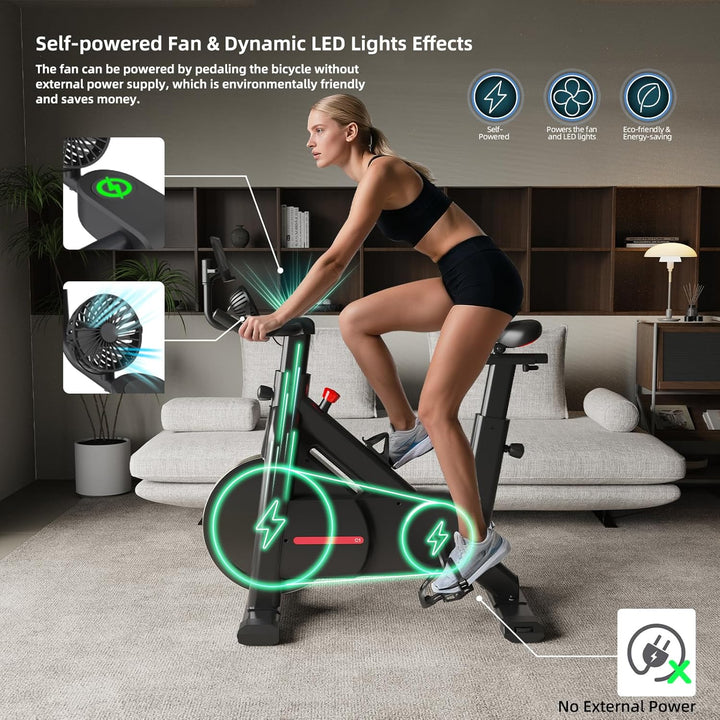 Bluearth Heimtrainer Fahrrad mit Magnetischem Widerstand, Hometrainer Fahrrad mit Smart App, Leise &