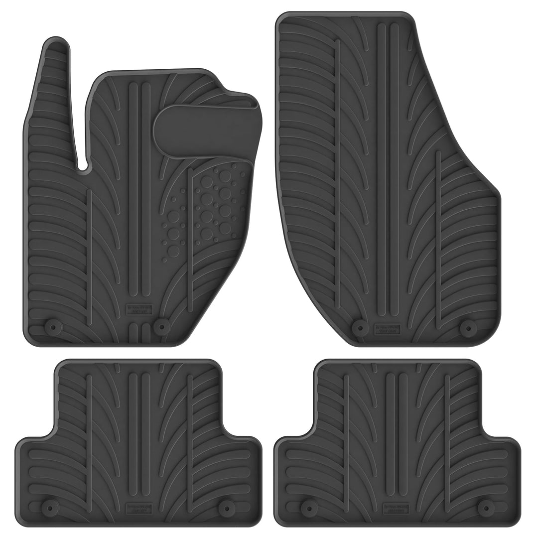Gledring Satz Gummimatten kompatibel mit Volvo V40 2012- (T Profil 4-teilig + Montage-clips)