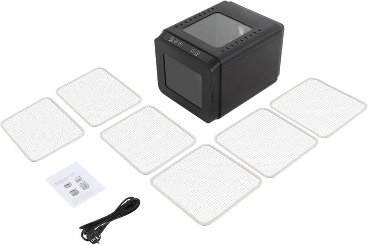 Dörrautomat Dehydrator Dörrgerät, Dörrautomatenmit 6 Edelstahl Schalen, Einstellbare Arbeitstemperat