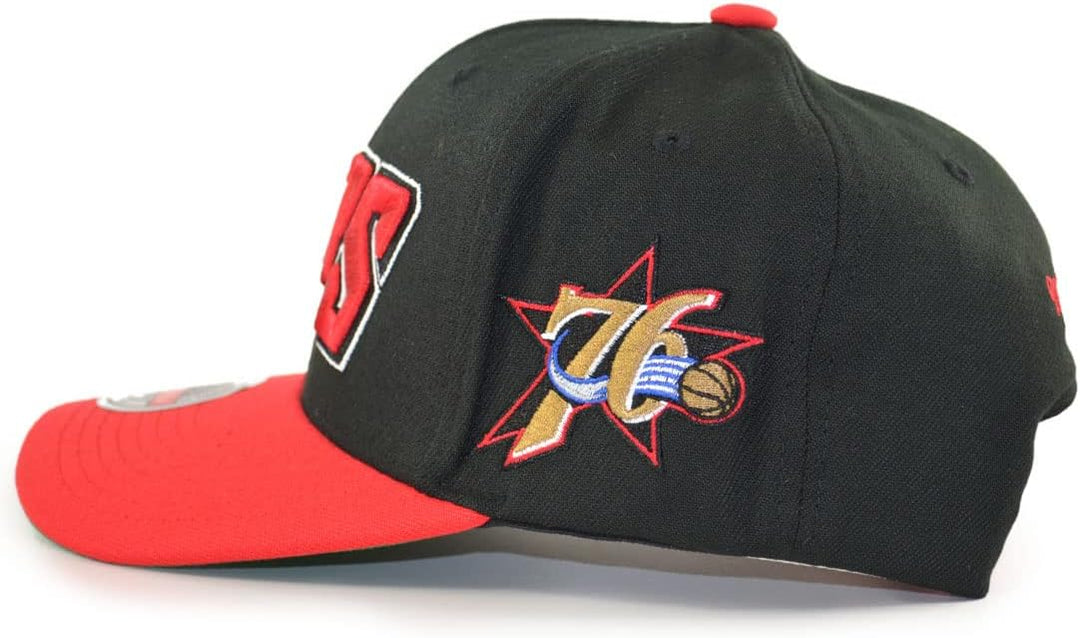 Mitchell & Ness NBA Shredder Stretch Snapback Cap Philadelphia 76ers Black/red