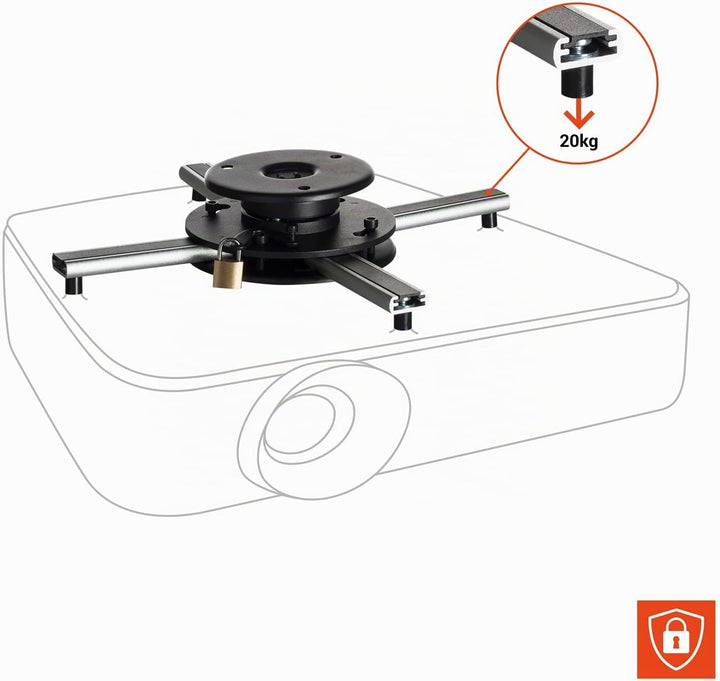 celexon Beamer-Deckenhalterung universal PS Ultraflat - Ultraflache Projektor-Halterung - 20kg Tragk