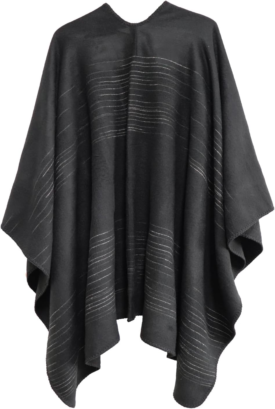 Shmily Girl - Damen Poncho Habe Gestrickt Überdimensionalen Decke Kap-Schal Einheitsgrösse Buntes Ga