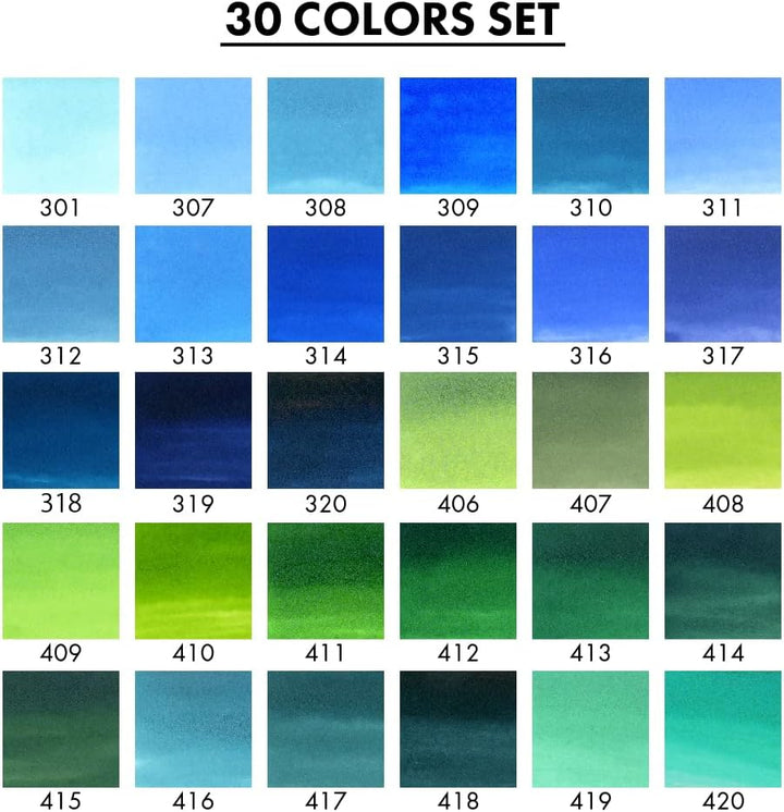 Kuretake Zig Clean Color Pinsel-Set, rauchige Farben, 30 Farben set B, [2022 Neue Farbe] 30 Farben S