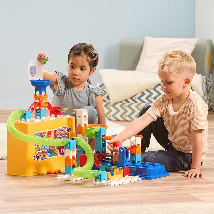VTech Marble Rush - Build & Store Box Set M400 – Interaktive Murmelbahn mit spannenden Bahnelementen