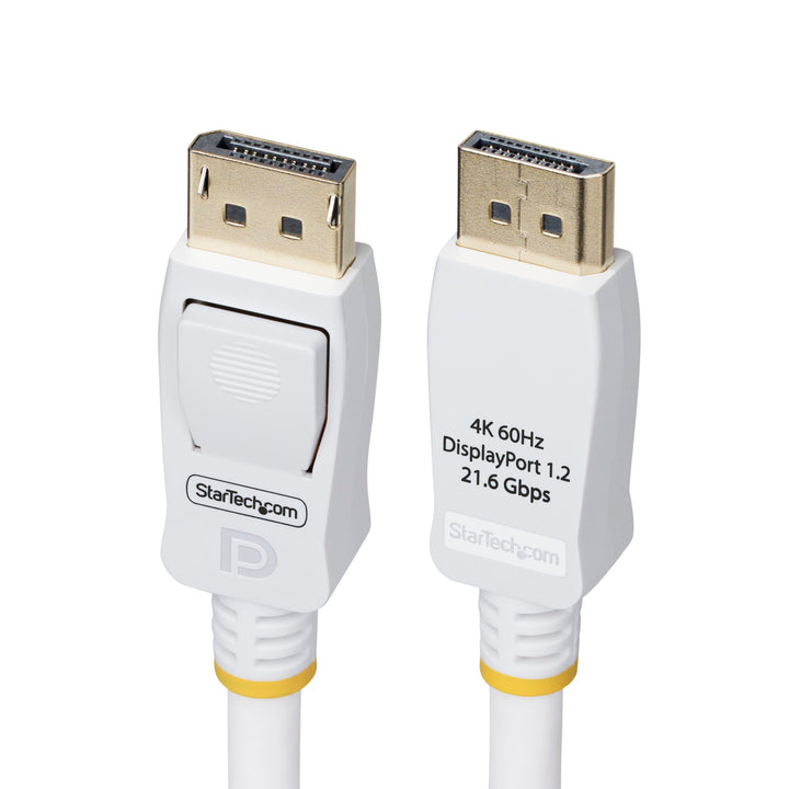StarTech 3m DisplayPort 1.2 Kabel, 4K 60Hz, 21,6Gbps, VESA-zert., Weiss | DP 1.2 Monitorkabel, Raste