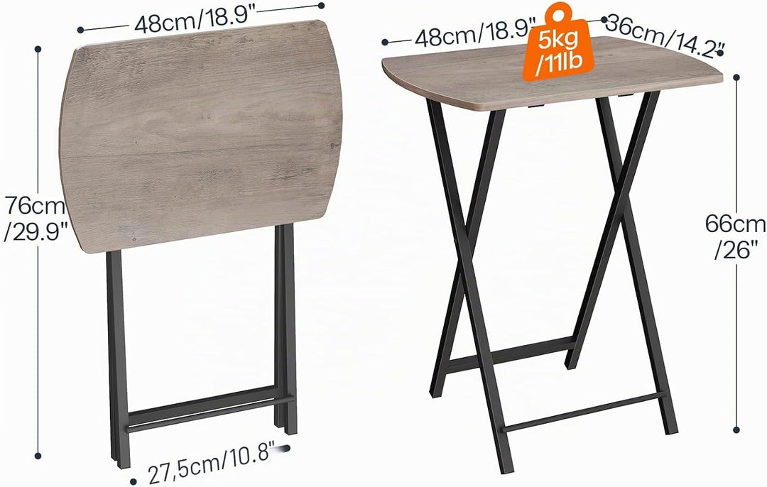 HOOBRO Beistelltisch Klappbar, Kleiner Sofatisch, Tablett Tisch, Kaffeetisch TV Tray im Industriesti