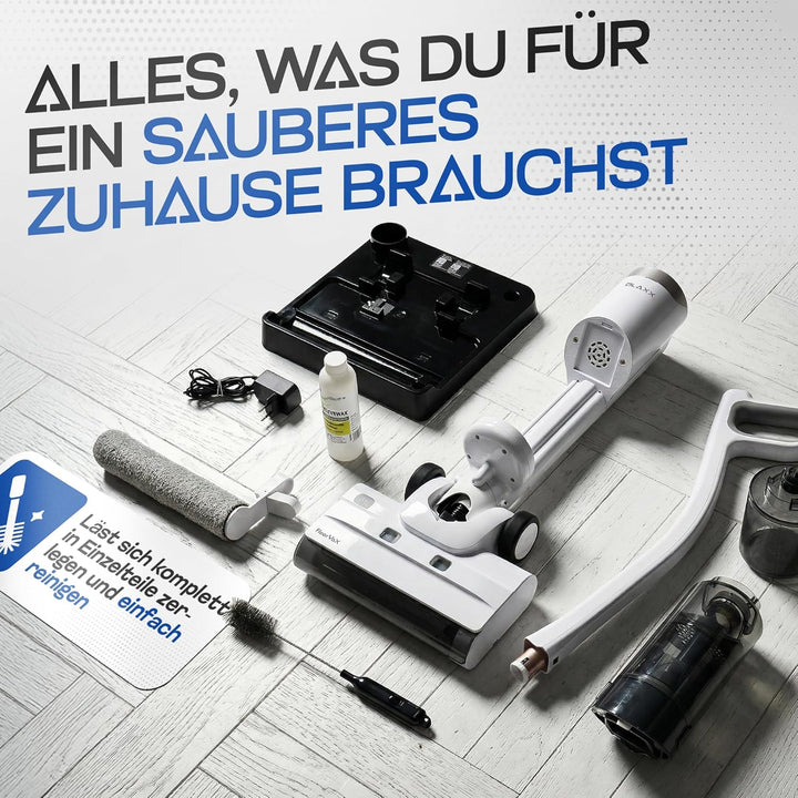 BLAXX Nass Trockensauger FloorVaX | Kabelloser Staubsauger mit Wischfunktion | 180° Lay-Flat | Selbs