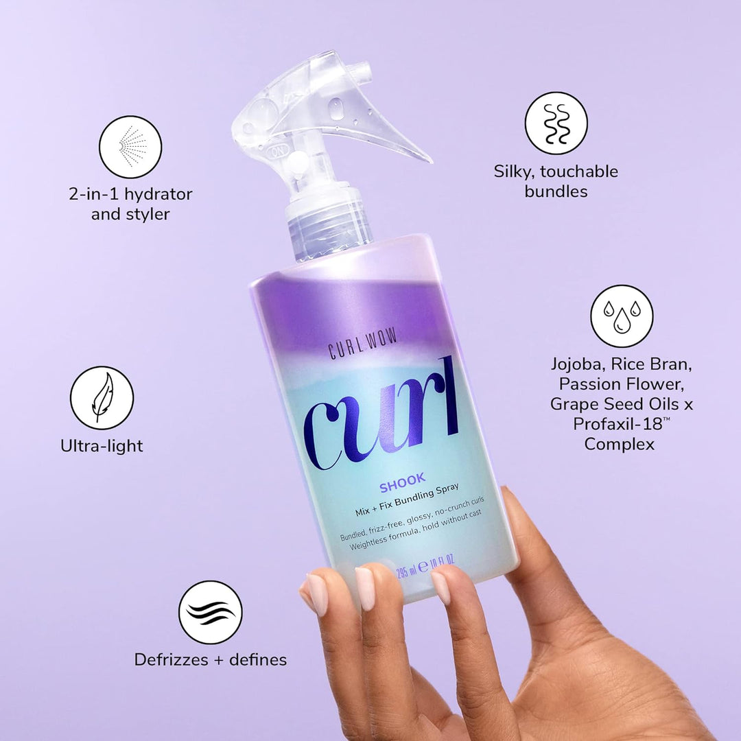 Color Wow Styling Spray Locken "Shook", Glanzspray Lockiges Haar, Leave-In-Spray für Lockiges Haar,
