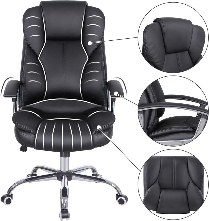 SONGMICS Bürostuhl Chefsessel Drehstuhl Computerstuhl Sitzhöhenverstellung office Stuhl Polsterung O