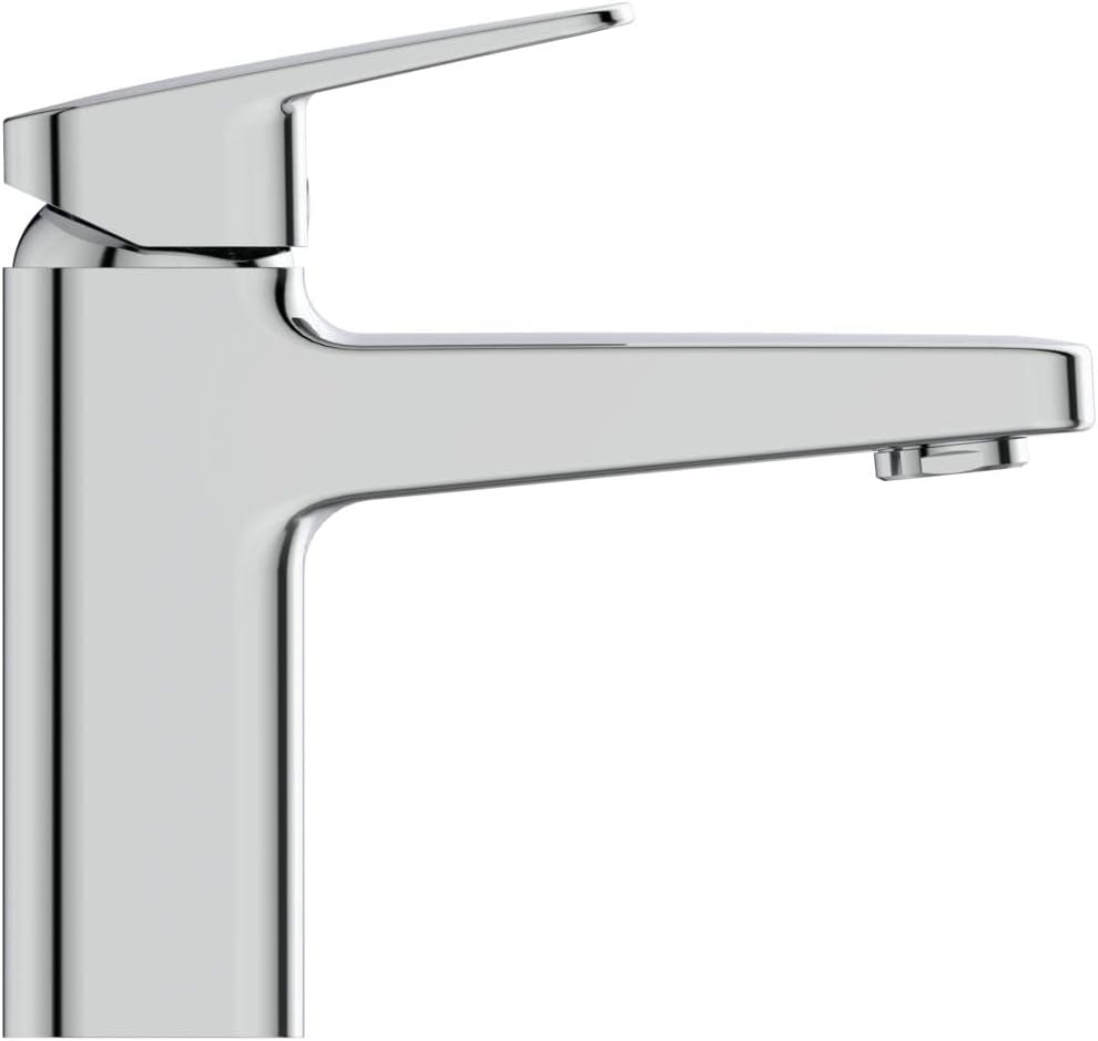 Ideal Standard BD229AA Ceraplan Waschtischarmatur H90, mit Push-Open-Ventil, Ausladung 12,4 cm, Chro