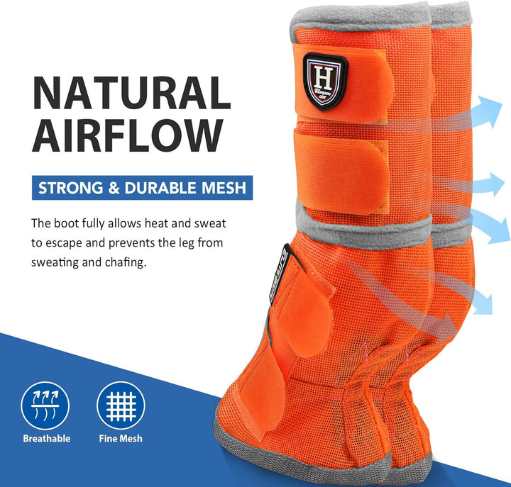 Harrison Howard Horse Fly Boots Perfekte Passform Beinschoner Dichte Mesh Stiefel mit belüftetem Kom