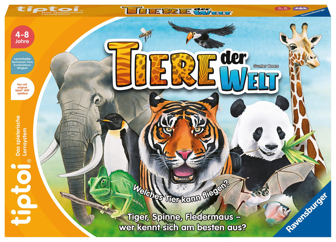 Ravensburger tiptoi Spiel 00171 Tiere der Welt, Erkenne die Tiere anhand ihrer Eigenschaften, Lernsp