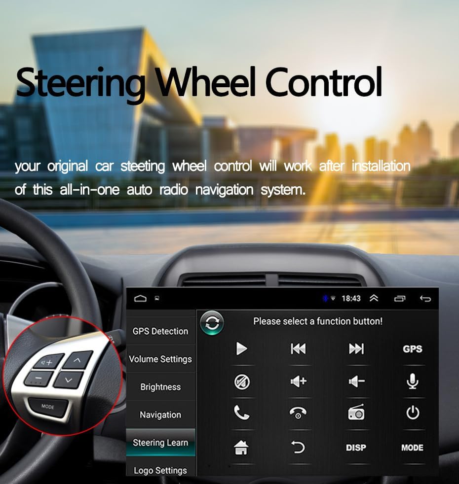 Android Autoradio mit GPS-Navigation, Phone Mirrorlink, FM-RDS-Radio, Carplay ,Stereo Audio Auto Rad