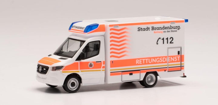 herpa 096591 Mercedes-Benz Sprinter 18 Fahrtec RTW Rettungsdienst Brandenburg in Miniatur zum Bastel