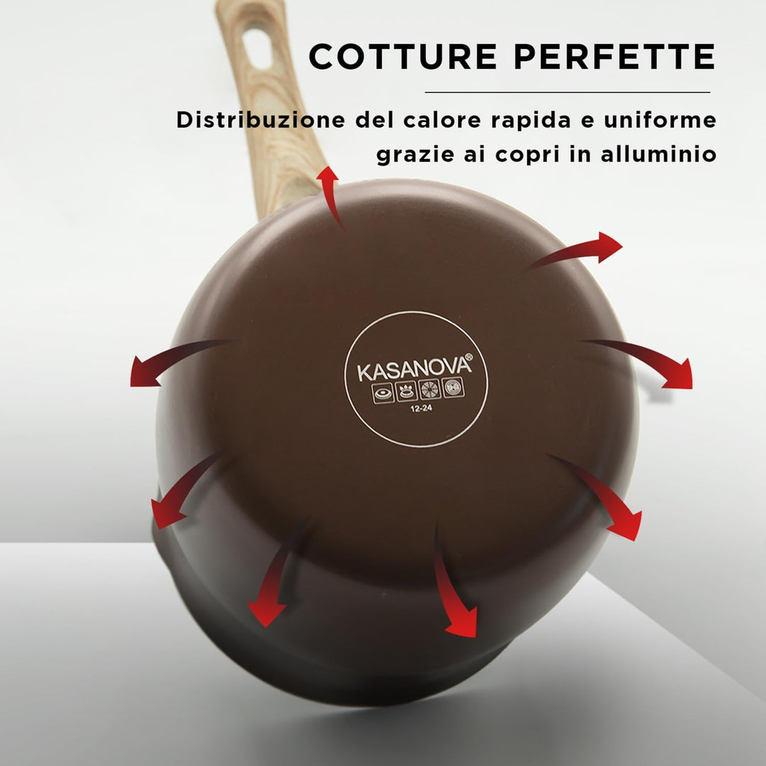 KASANOVA 1 12 cm Milchtopf – Braune Kochtherapie, Gepresstes Aluminium Bakelit