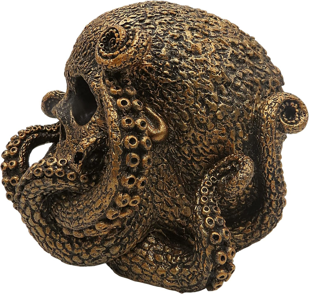 Pacific Trading Pacific Gothic Skull Metall Octopus Figur, Marine Life Einzigartige Statue Tischdeko
