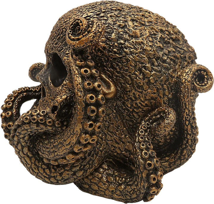 Pacific Trading Pacific Gothic Skull Metall Octopus Figur, Marine Life Einzigartige Statue Tischdeko
