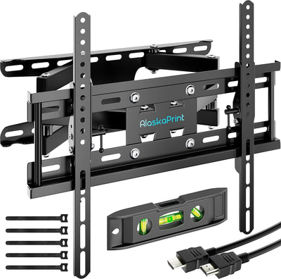 Alaskaprint TV Wandhalterung Schwenkbar Neigbar TV Halterung für 20-60 Zoll Fernseher wandhalterung