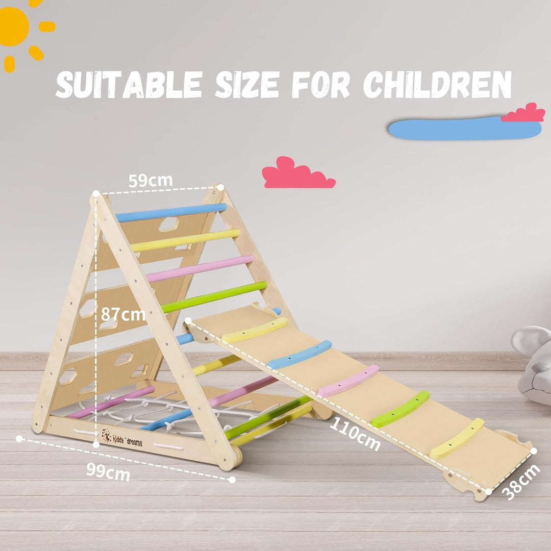 CCLIFE Kletterdreieck mit Rutsche ab 1 Jahr 5 in1 Montessori Klettergerüst Indoor Pikler Dreieck Kin