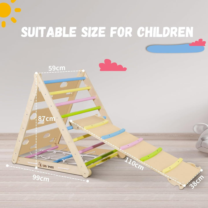 CCLIFE Kletterdreieck mit Rutsche ab 1 Jahr 5 in1 Montessori Klettergerüst Indoor Pikler Dreieck Kin