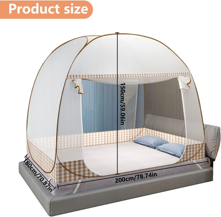 Faltbares Moskitonetz für Doppelbett - Pop-up mit Doppeltür, ideal für Schlafzimmer, Outdoor, Campin