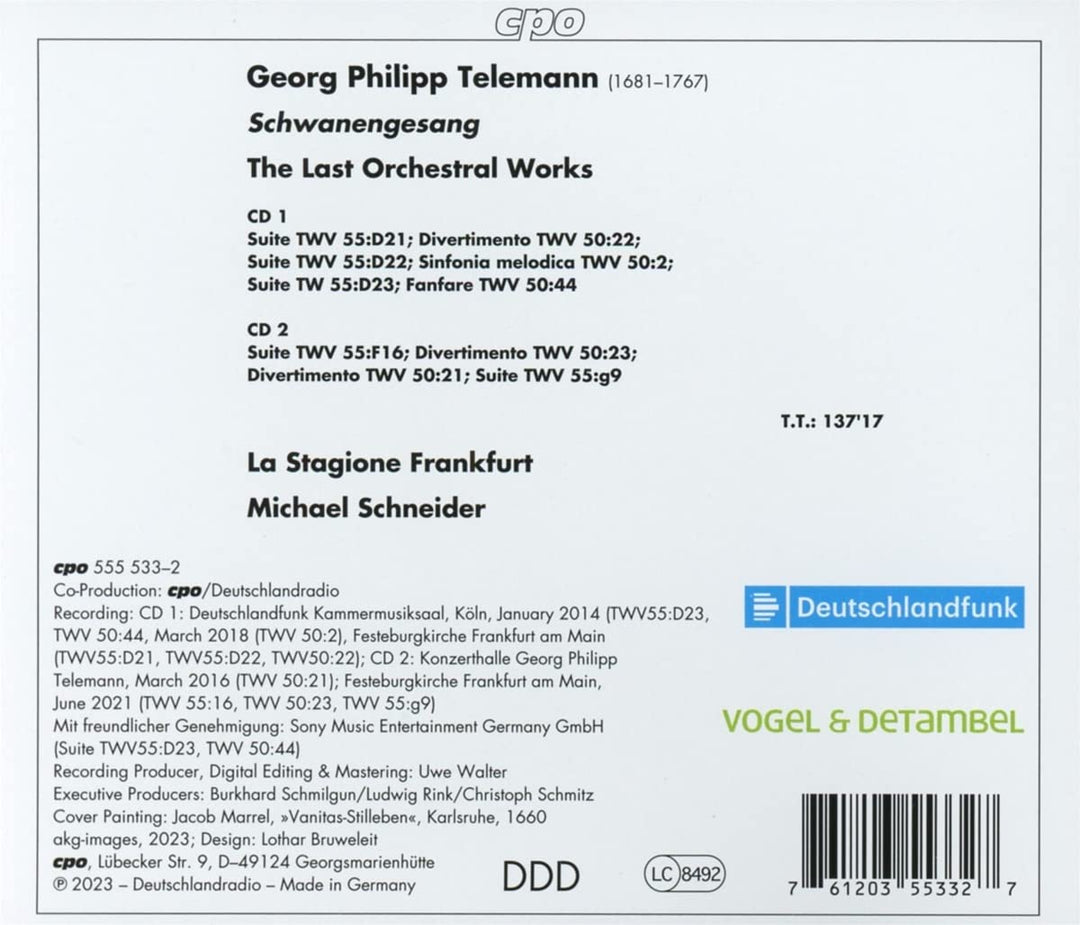 Die Letzten Orchesterstücke, Audio-CD