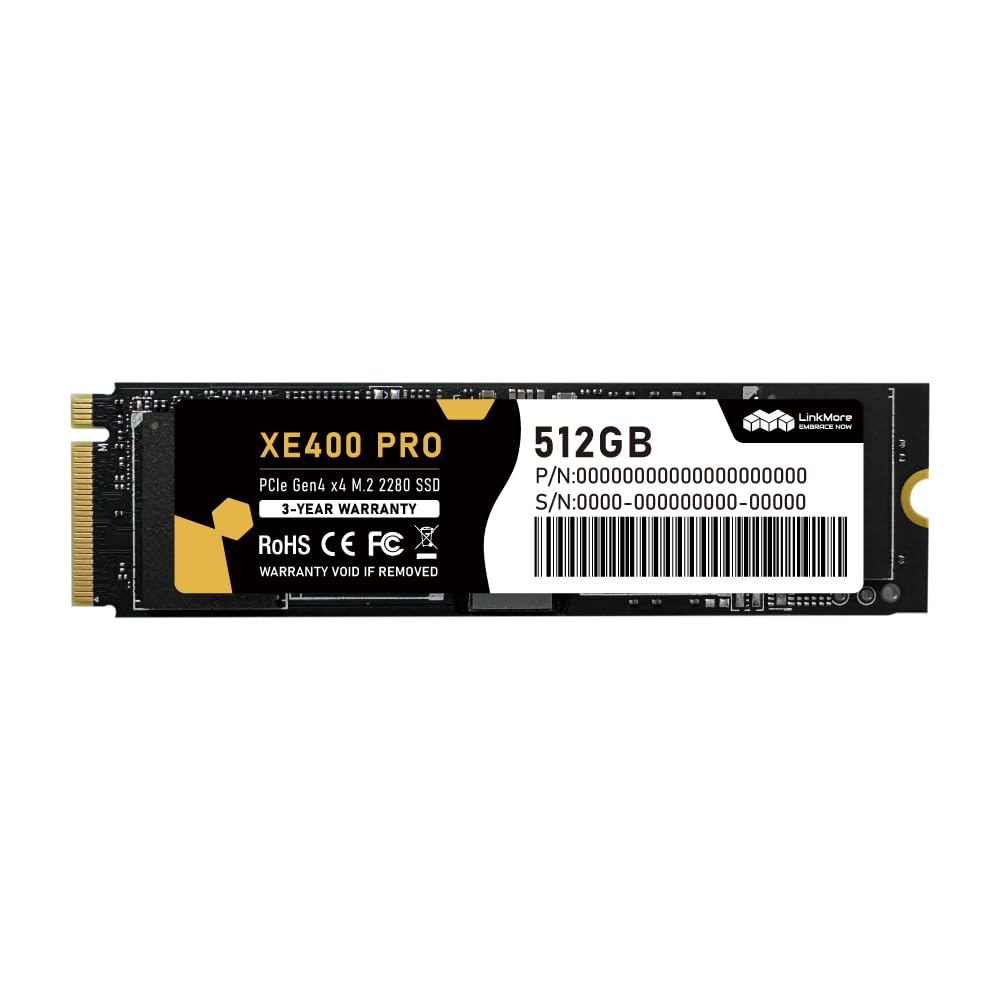 LinkMore XE400 Pro 512GB NVMe SSD M.2 2280, PCIe Gen4 x4 (PCIe 4.0) interne SSD, bis zu 4850 MB/s Le