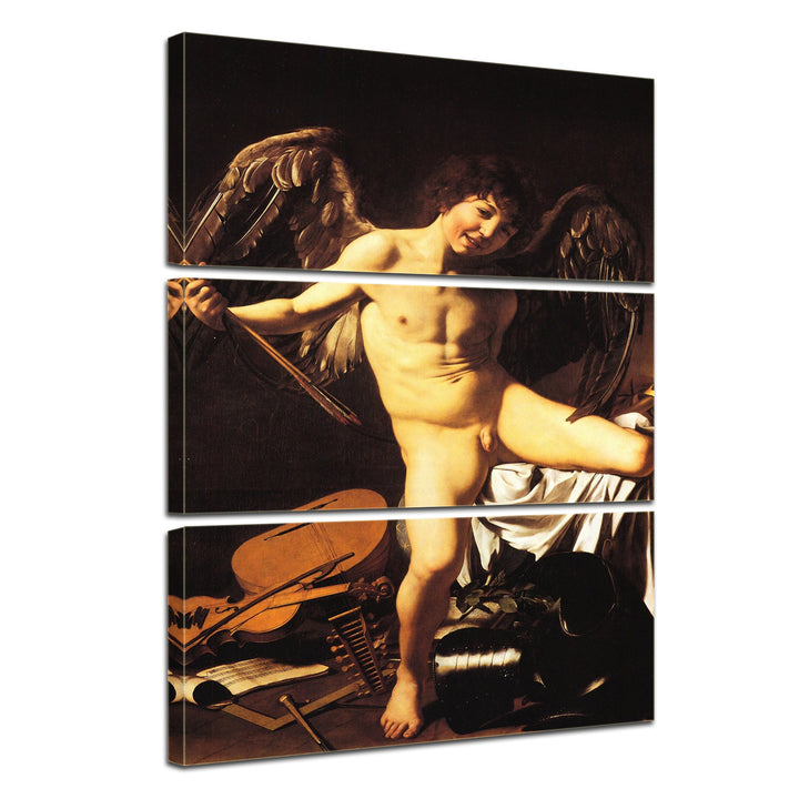 Bilderdepot24 Bild auf Leinwand | Caravaggio Amor als Sieger in 80x120 cm mehrteilig als Wandbild XX