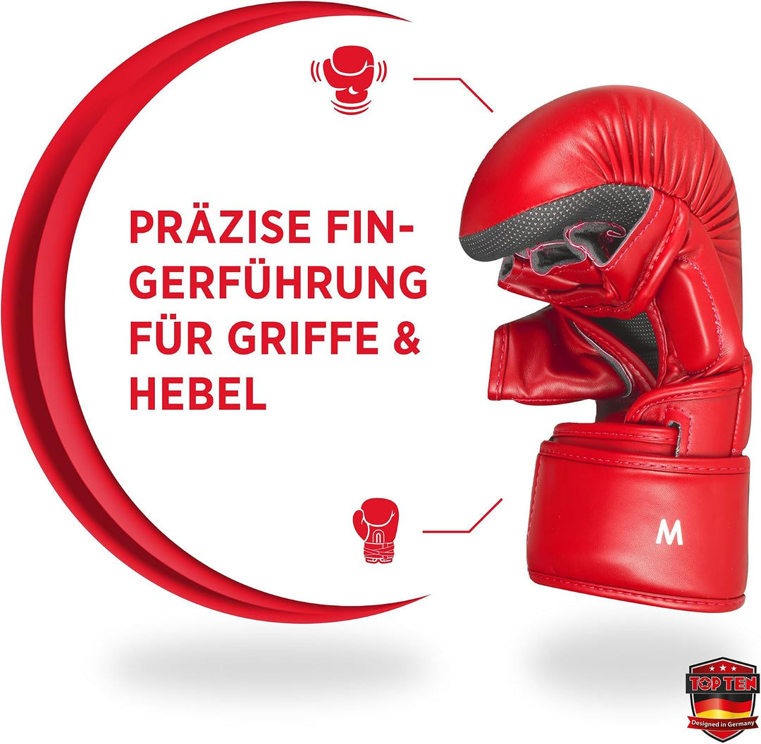 TOP TEN MMA Sparringhandschuhe Contender | MMA Amateur Handschuhe Rot XL, Rot XL