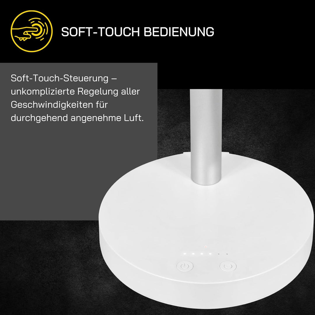 Gutfels Akku-Tisch-Ventilator VENTI 3020 R | Lithium Ionen Akku 4.000 mAh | Touchbedienung | 4 Gesch