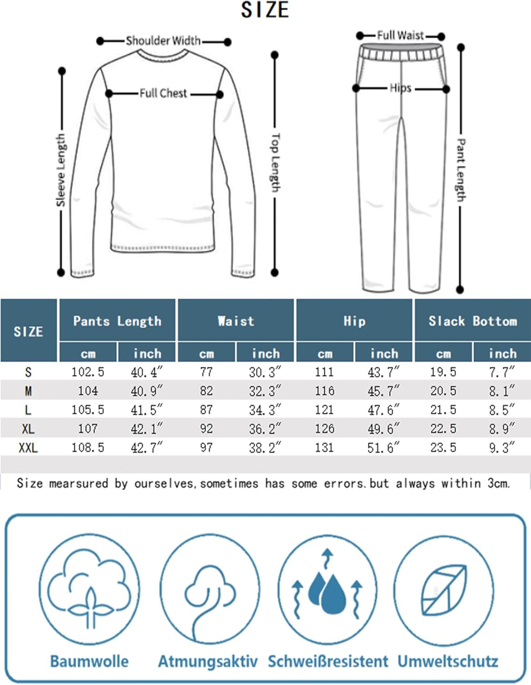Winovia Herren Schlafanzughose Lang Baumwolle Karierte Pyjamahose Lounge Hose Pyjamaunterteil Freize