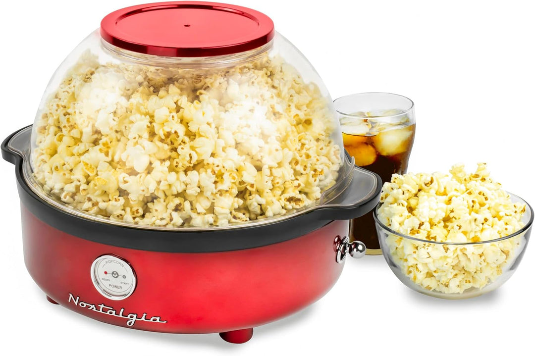 Nostalgia Retro-Rühr-Popcornmaschine 5.5L - Rot, Rot
