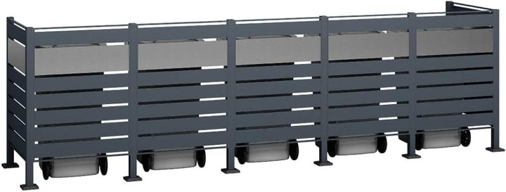 WESTMANN 5er Mülltonnenverkleidung Planum | Metall 400x90x120 cm Grau/Hellgrau | Mülltonnen Sichtsch